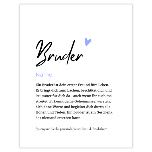 Bruder - personalisierbarer Name