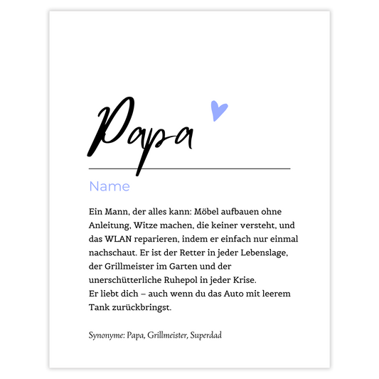 Papa -  personalisierbarer Name