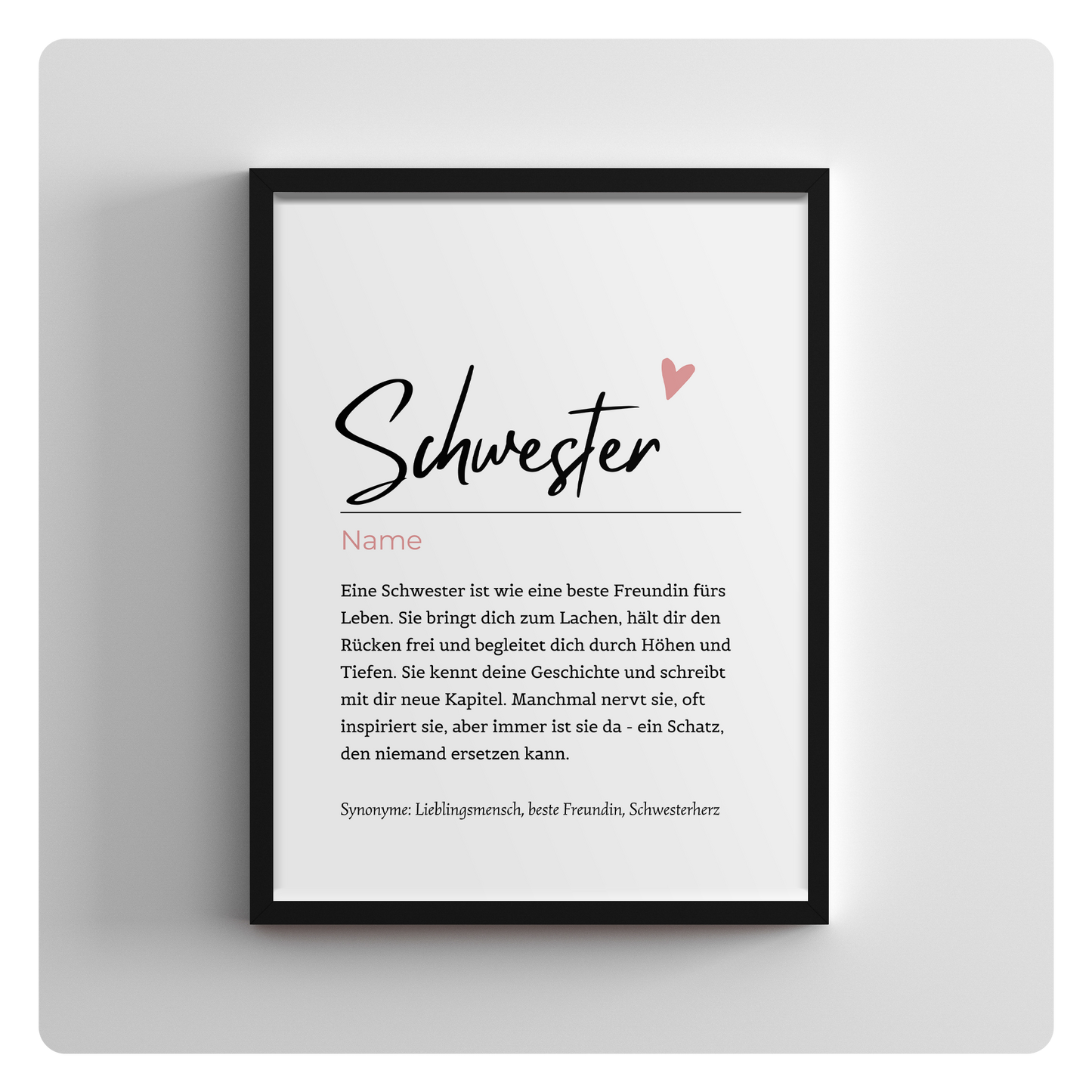 Schwester - personalisierbarer Name