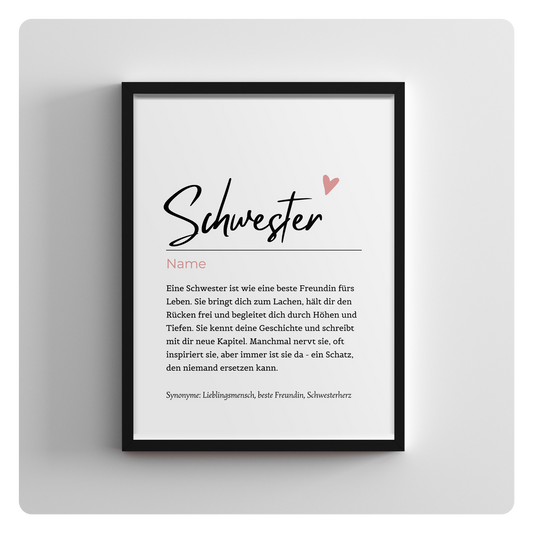 Schwester - personalisierbarer Name